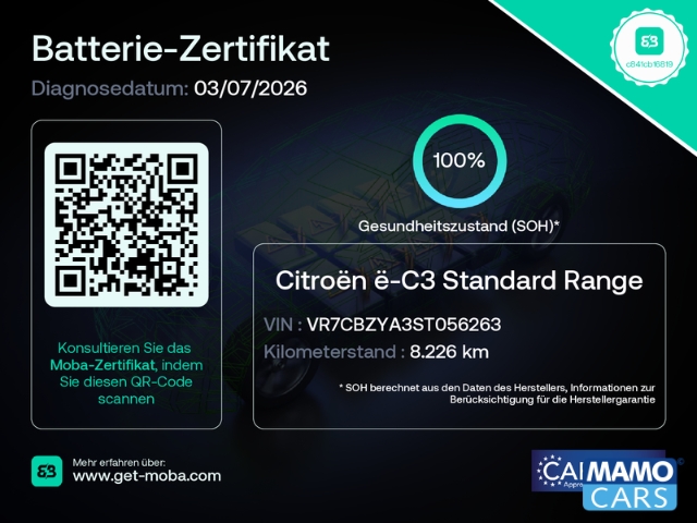 Fahrzeugabbildung Citroen e-C3 113 MAX 11KW-OBC/NAVI/KLIMA/CAM/TEMPOMAT
